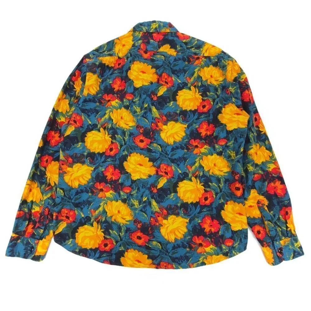 NEW J Crew Midweight Flannel Workshirt Button Down Long Sleeve Mens Large Floral - Picture 5 of 8